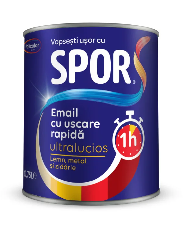 Email ultralucios cu uscare rapidă SPOR alb, 2.5L