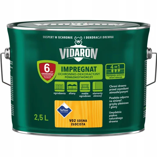 Impregnant pentru lemn - Grund Vidaron V02 pin auriu 2.5l