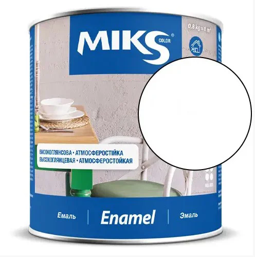 Эмаль алкидная Miks Color белый, 2.8кг