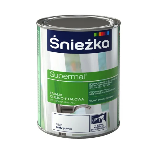 Краска масляно-фталевая эмаль SNIEZKA Supermal белый глянец 0.4л