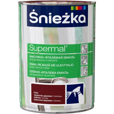 Краска масляно-фталевая эмаль SNIEZKA Supermal кр.дерево 0.8л