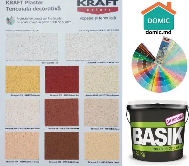 Tencuiala decorativa siliconica KRAFT Basik R15 (scoarta copac), 25kg - poză suplimentară 2
