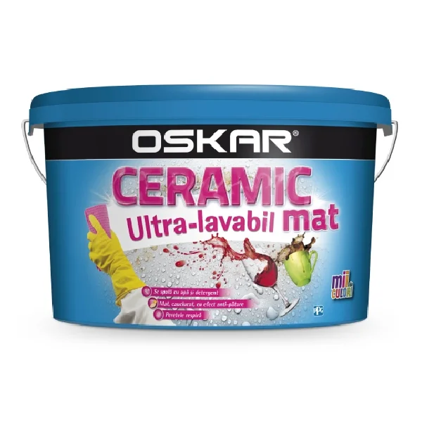 Vopsea ultralavabila Oskar ceramic mat, 8.5l